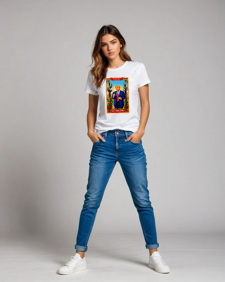 Camiseta unisex de algodón ultra fino con la tarjeta de lotería EL TRUMP