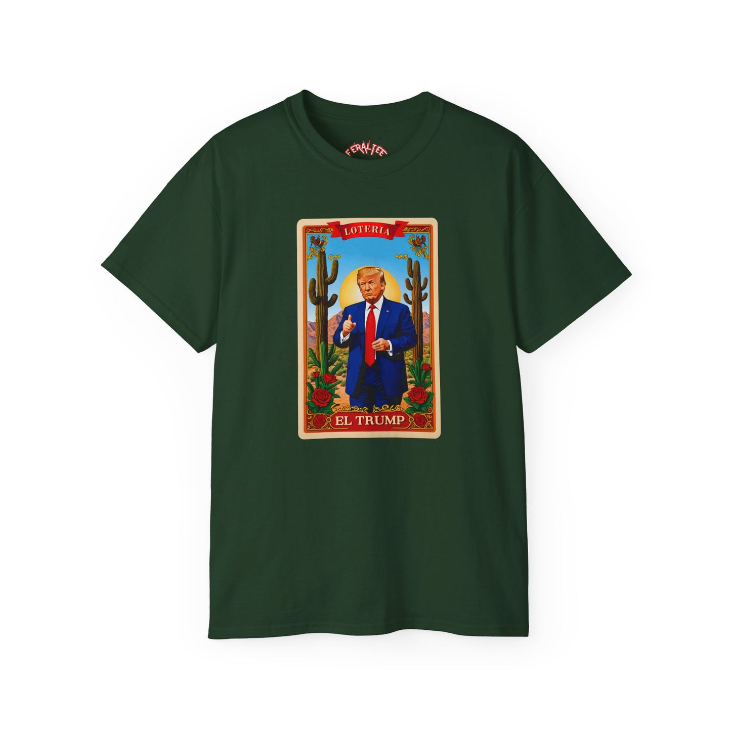 Camiseta unisex de algodón ultra fino con la tarjeta de lotería EL TRUMP