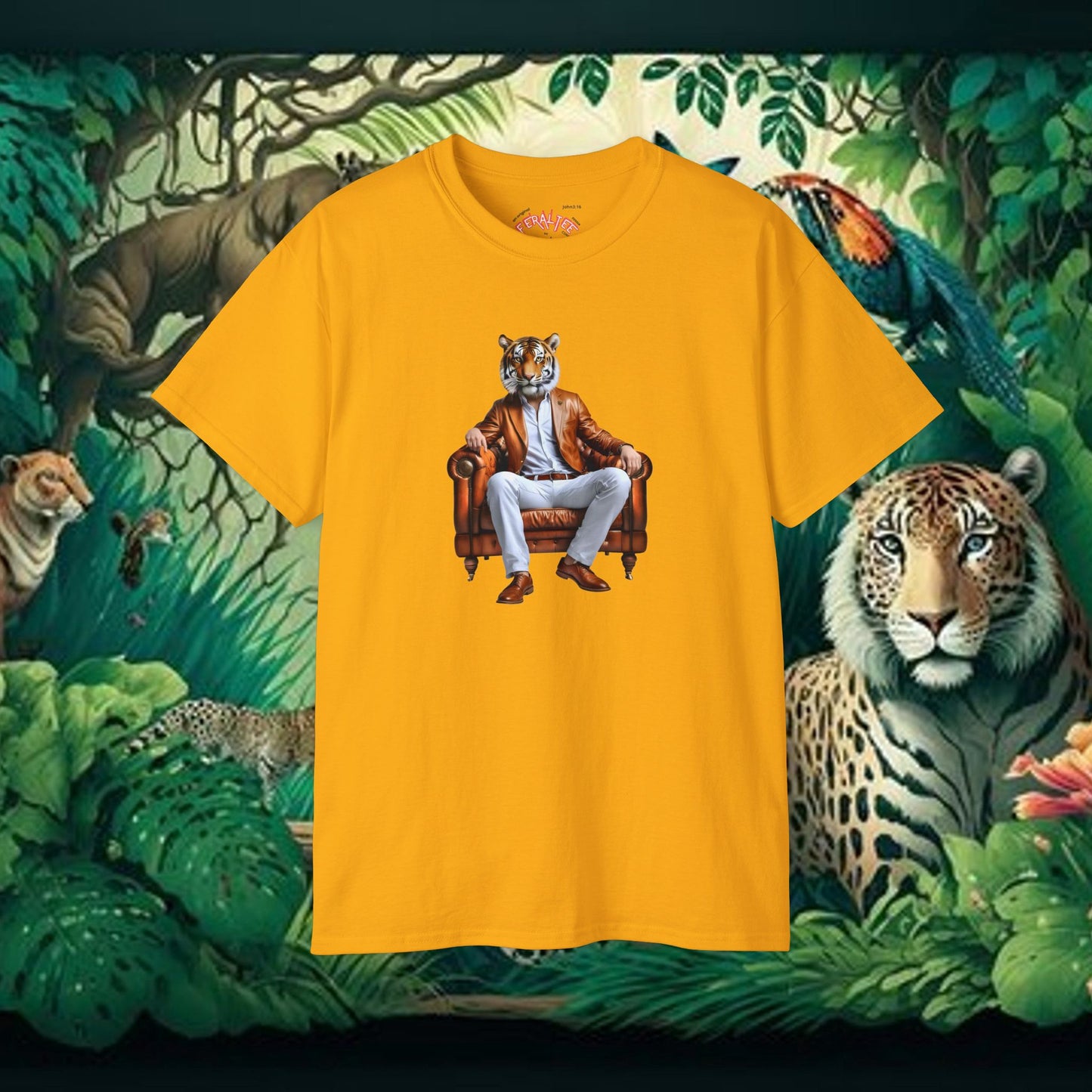 CROUCHING TIGER- Camiseta Unisex de Algodón Ultra Fino
