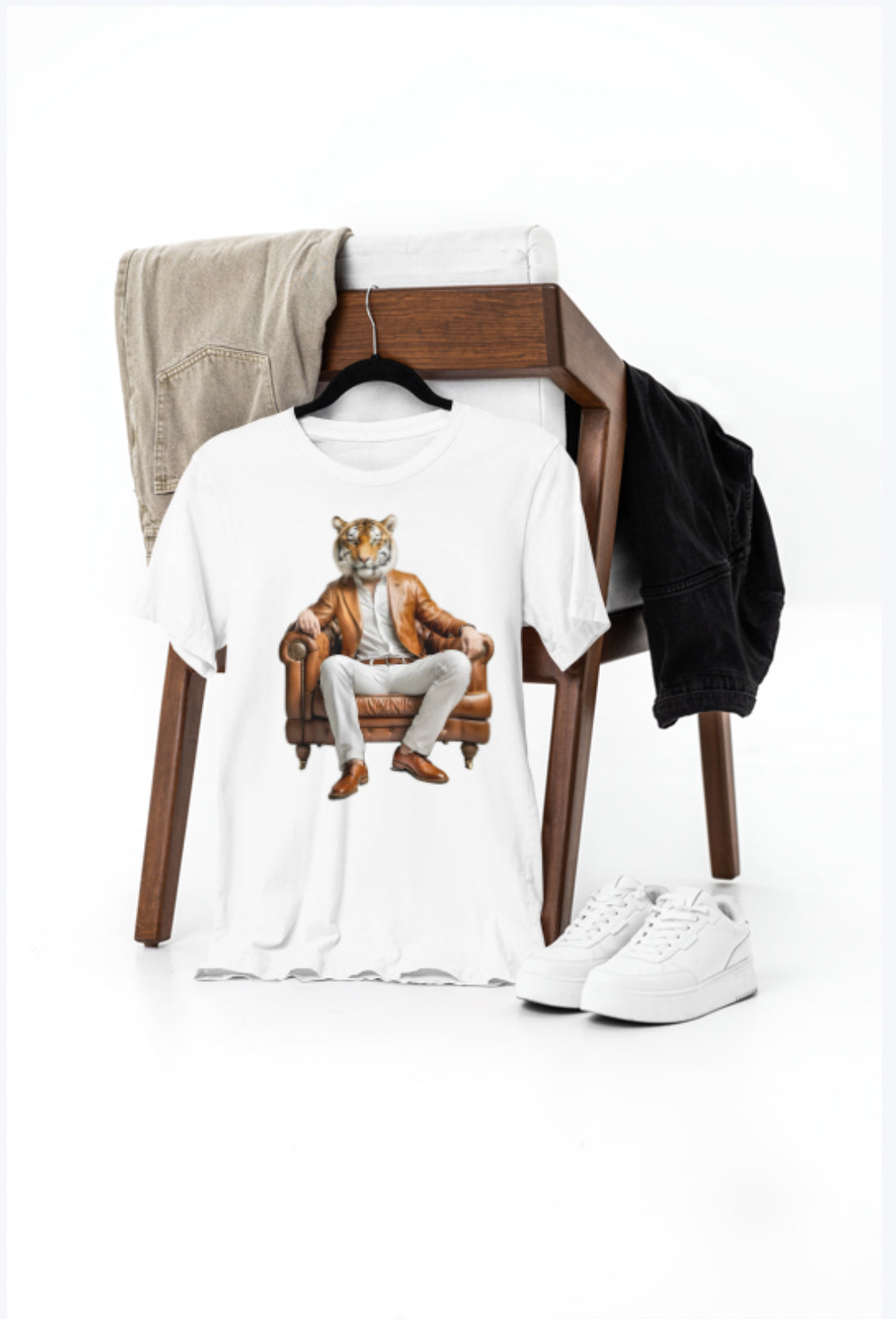CROUCHING TIGER- Camiseta Unisex de Algodón Ultra Fino