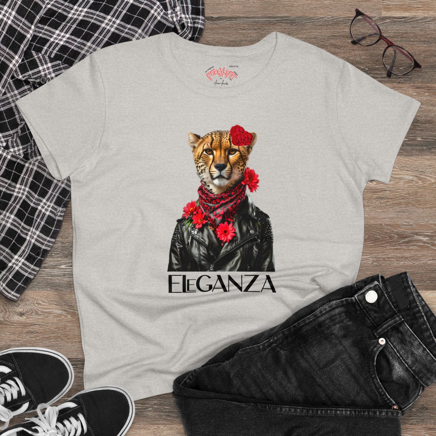 ELEGANZA Women's Midweight Cotton Tee