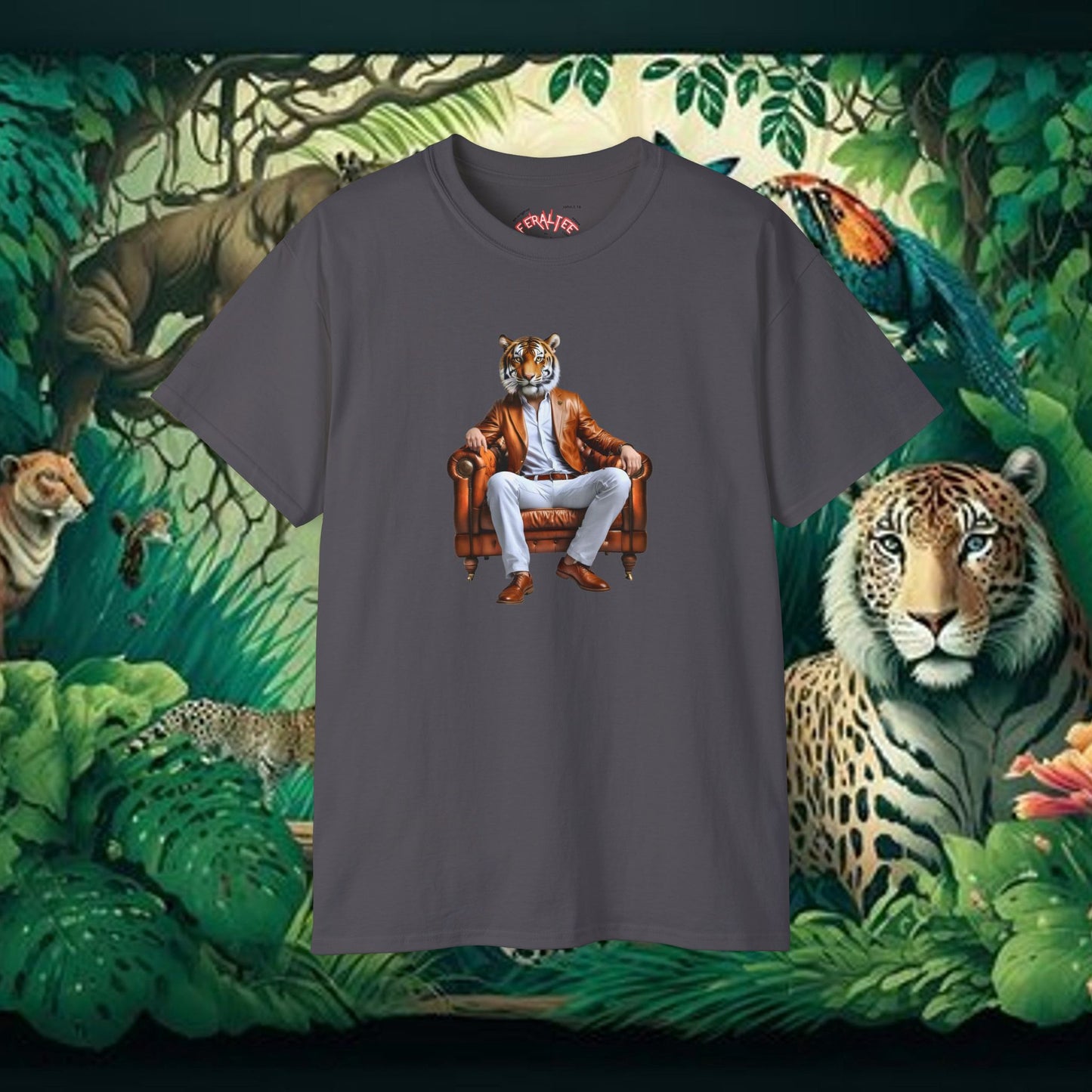 CROUCHING TIGER- Camiseta Unisex de Algodón Ultra Fino