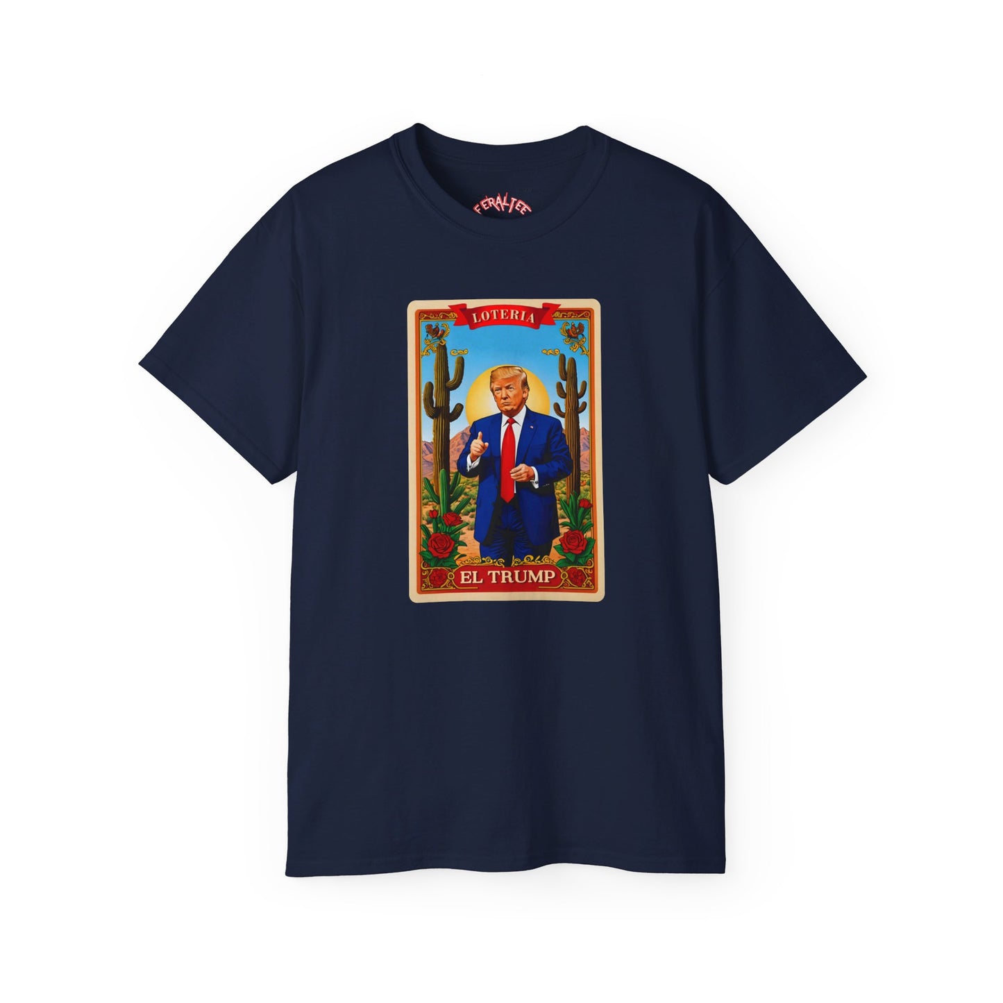 Camiseta unisex de algodón ultra fino con la tarjeta de lotería EL TRUMP