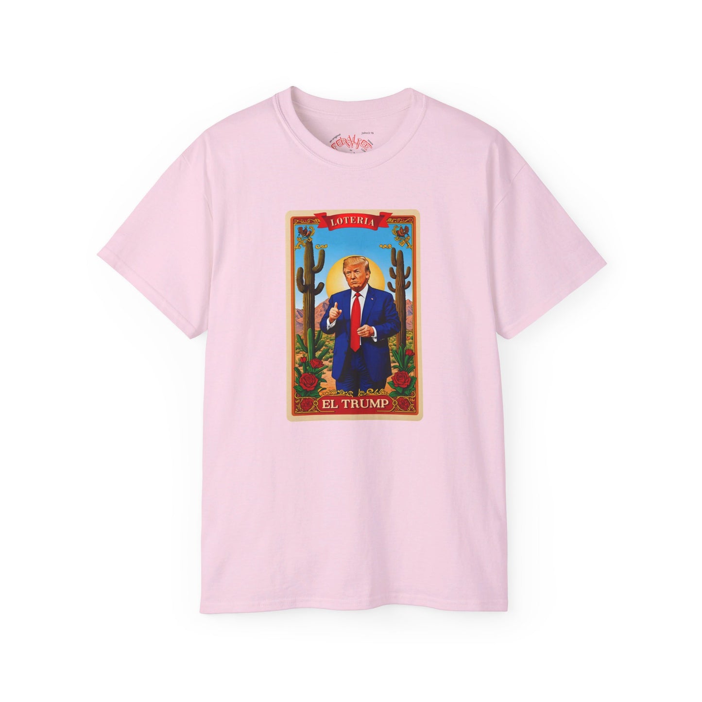 Camiseta unisex de algodón ultra fino con la tarjeta de lotería EL TRUMP