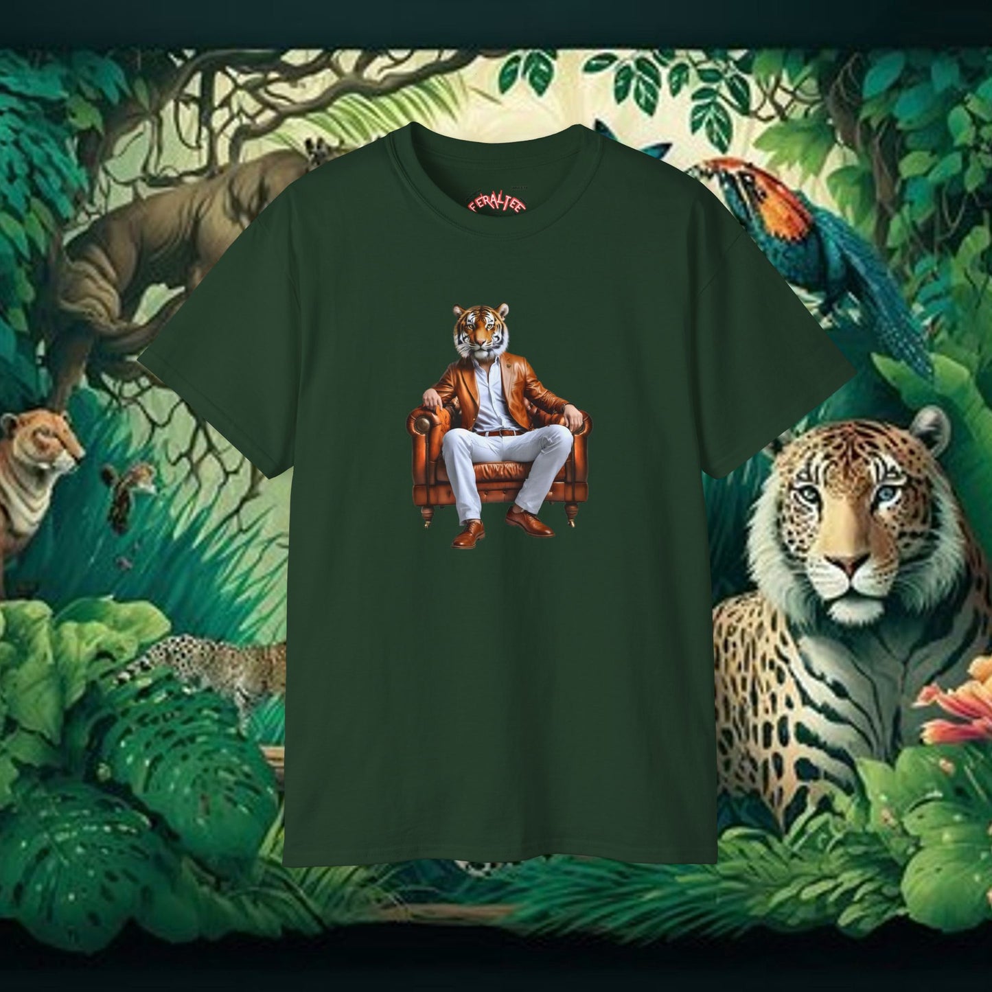 CROUCHING TIGER- Camiseta Unisex de Algodón Ultra Fino