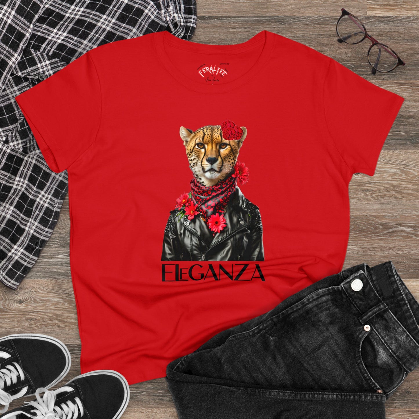 ELEGANZA Women's Midweight Cotton Tee