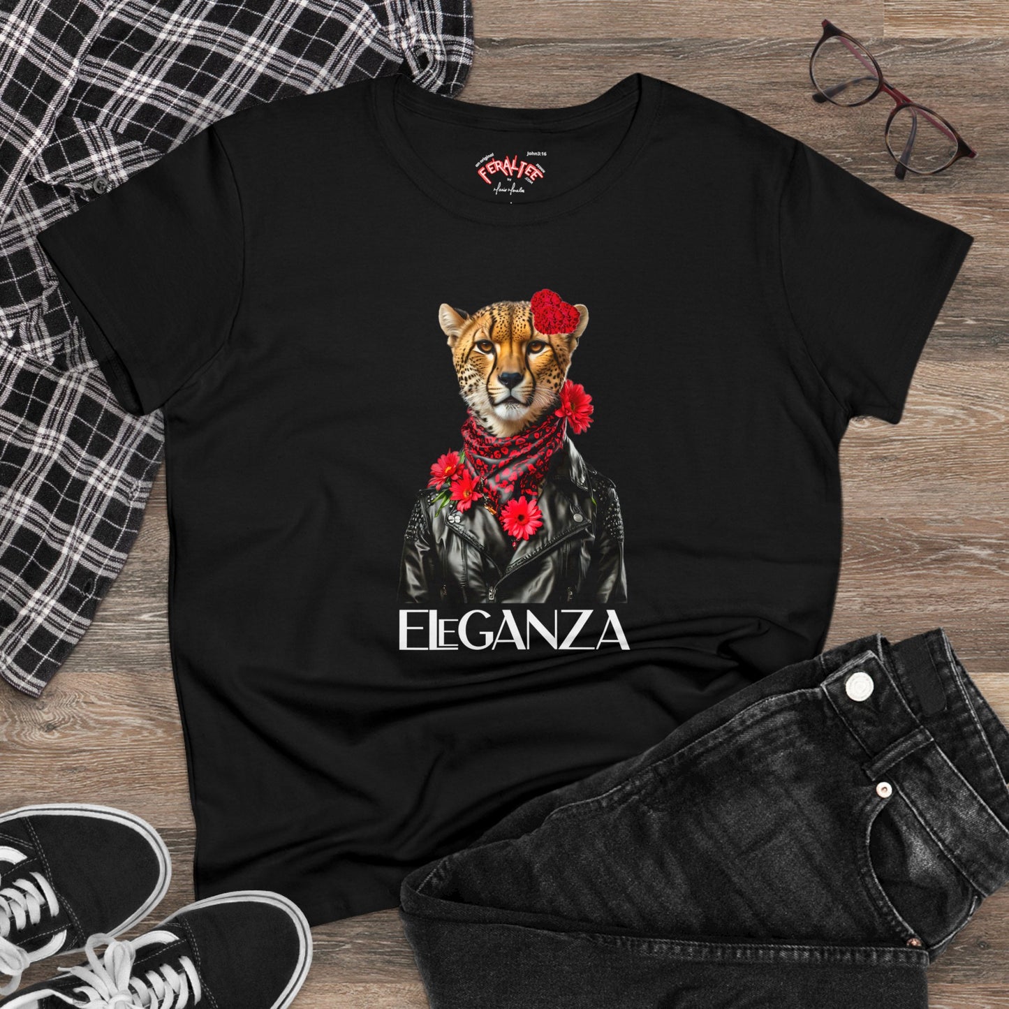ELEGANZA Women's Midweight Cotton Tee