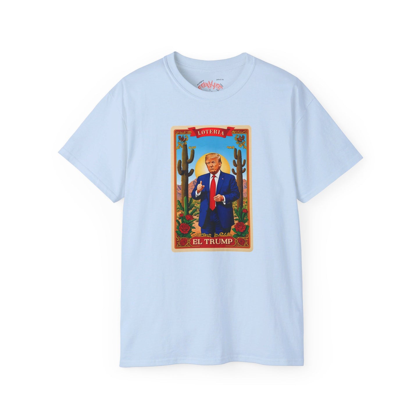 Camiseta unisex de algodón ultra fino con la tarjeta de lotería EL TRUMP