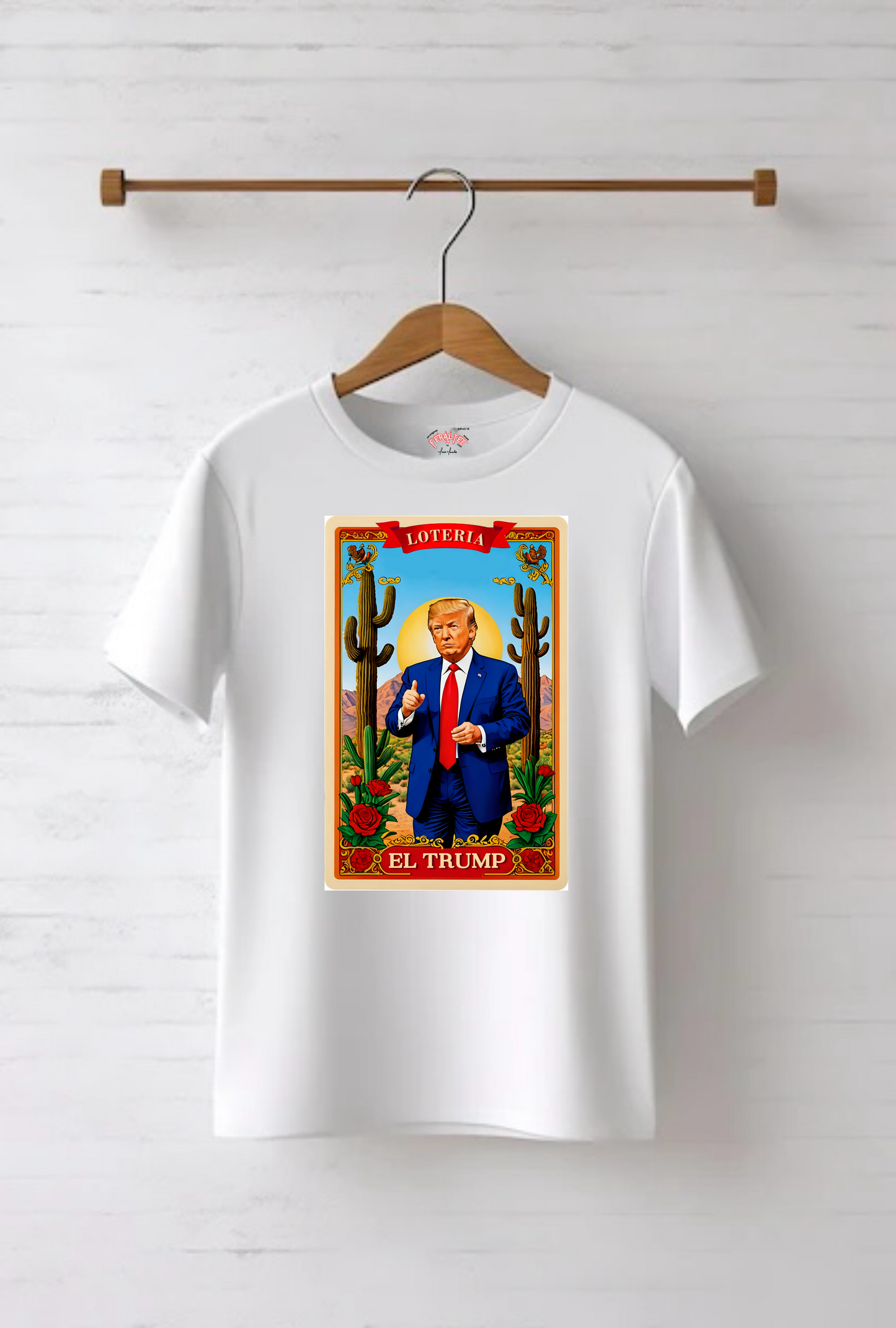 Camiseta unisex de algodón ultra fino con la tarjeta de lotería EL TRUMP