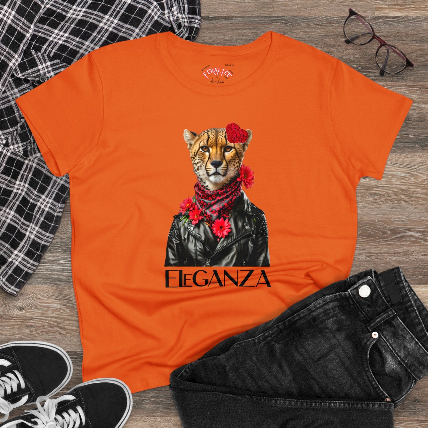 ELEGANZA Women's Midweight Cotton Tee