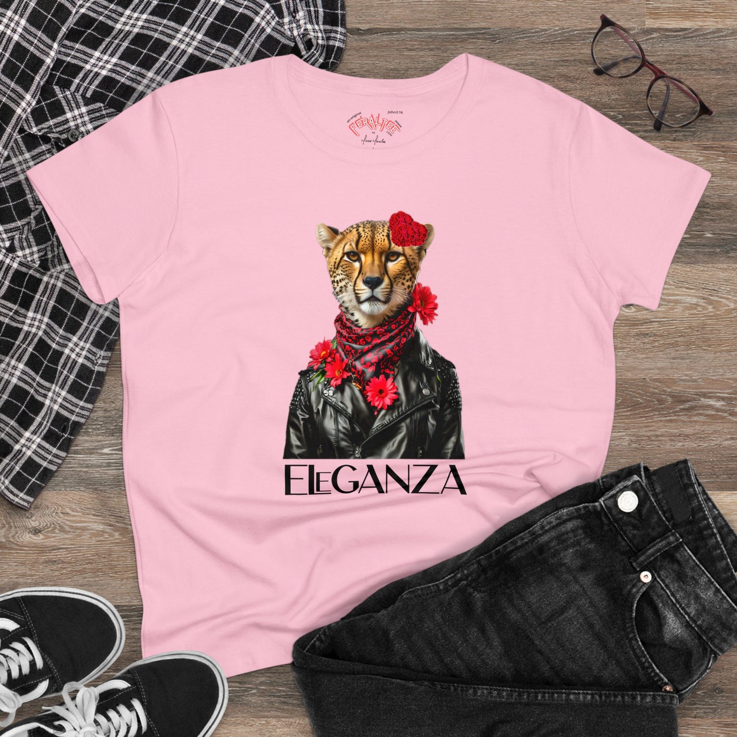 ELEGANZA Women's Midweight Cotton Tee