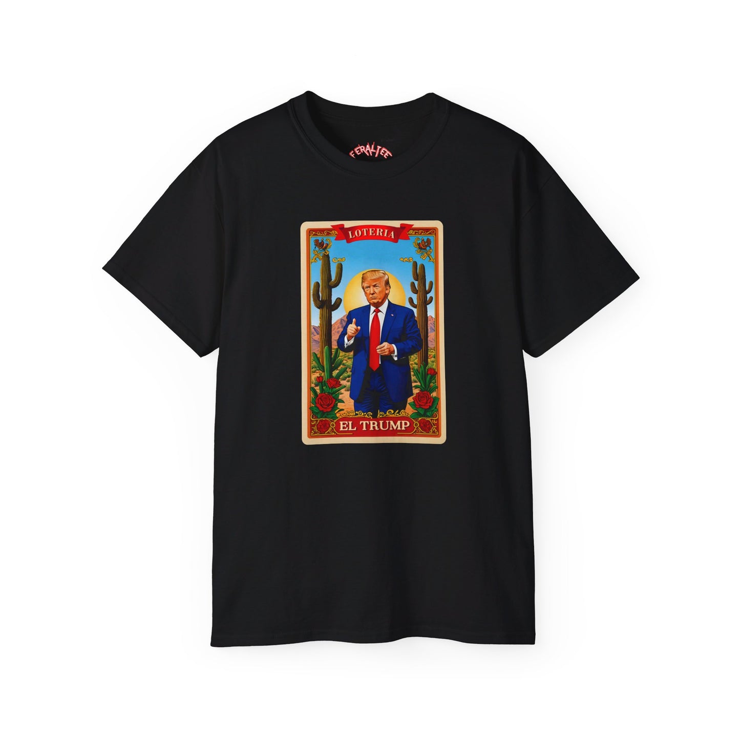 Camiseta unisex de algodón ultra fino con la tarjeta de lotería EL TRUMP