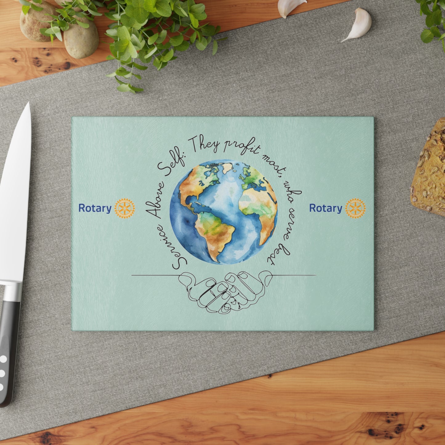 GLASS CUTTING BOARD- Inspirational Kitchen Decor