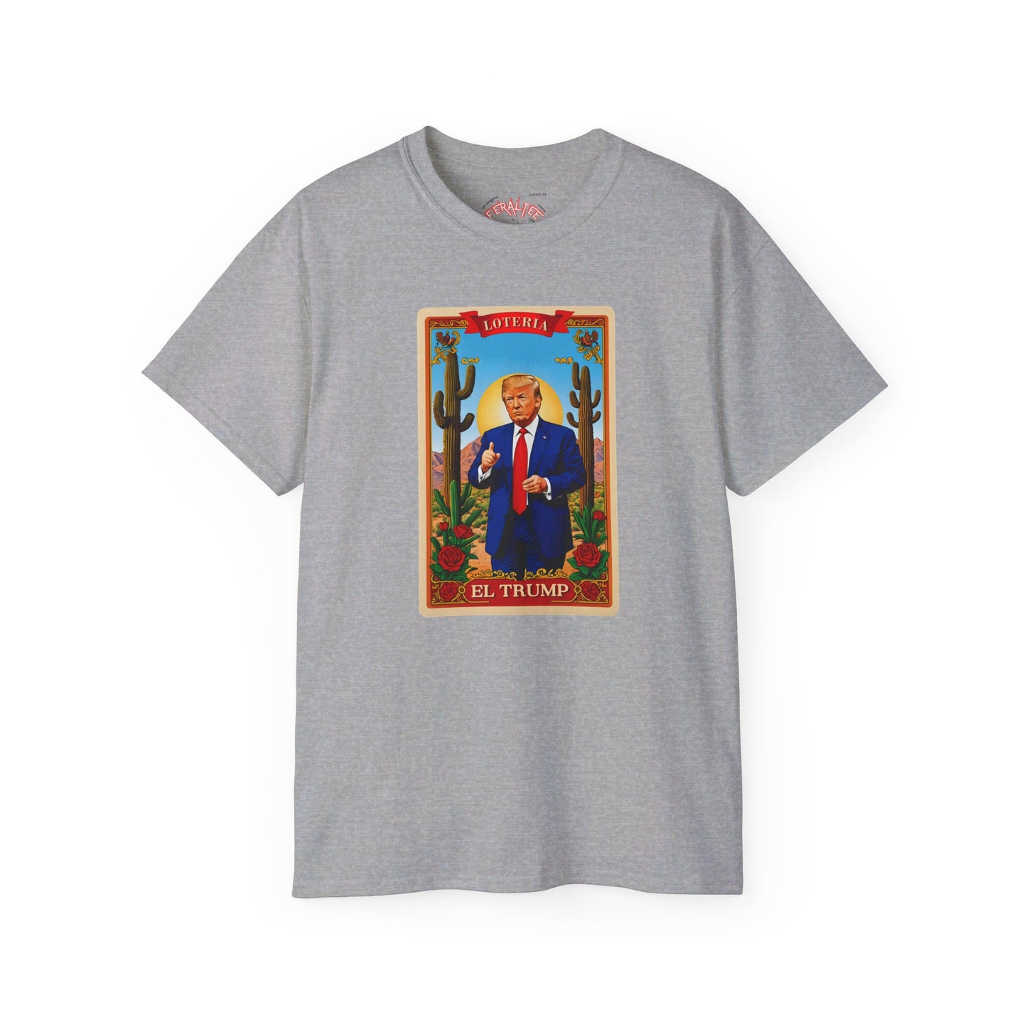 Camiseta unisex de algodón ultra fino con la tarjeta de lotería EL TRUMP
