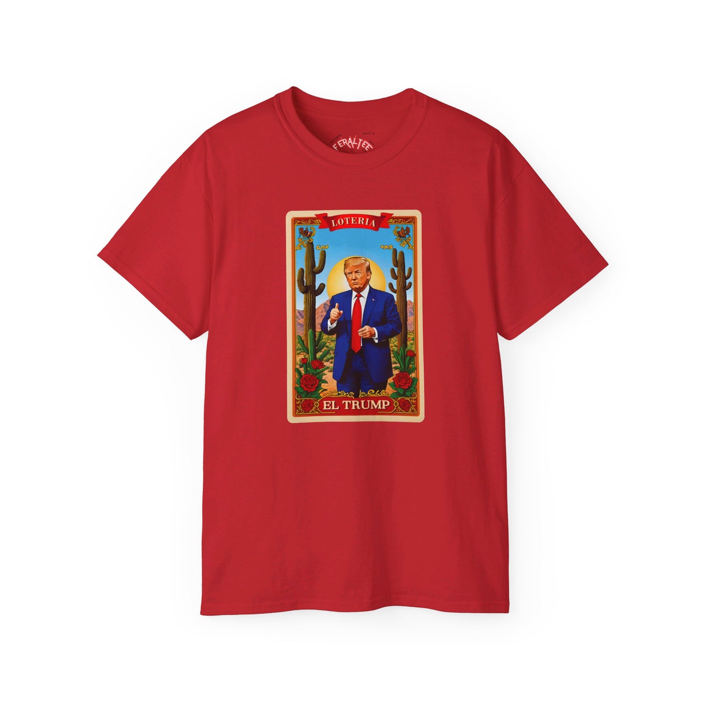 Camiseta unisex de algodón ultra fino con la tarjeta de lotería EL TRUMP