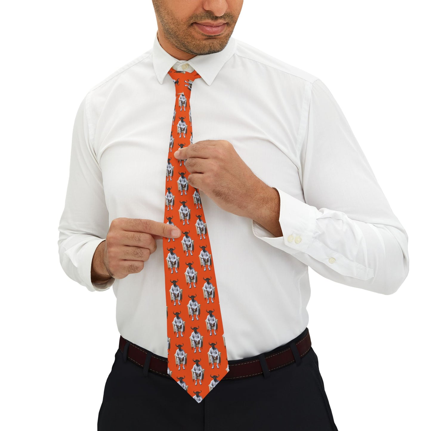 Corbata personalizada con diseño de TORO SENTADO
