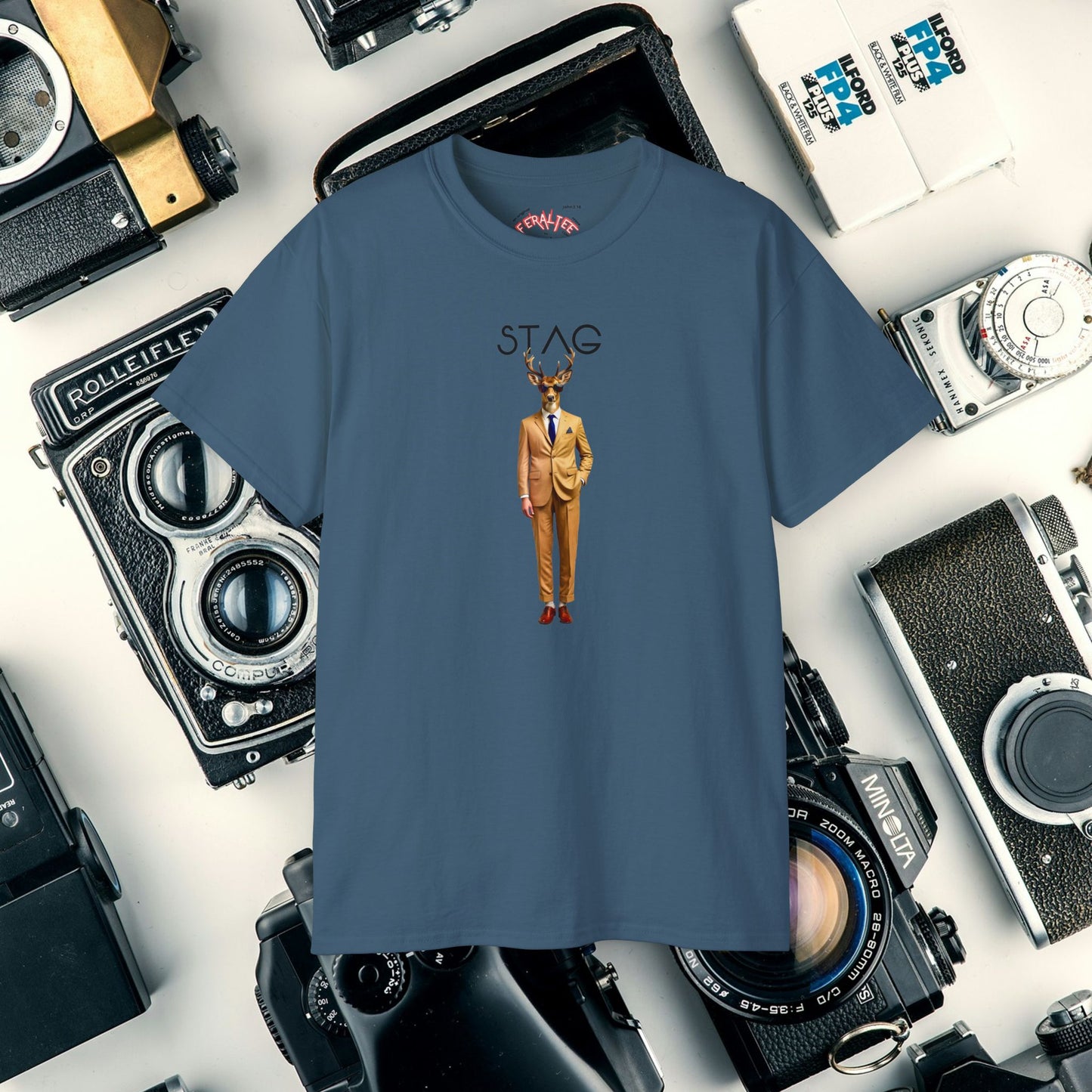 STAG -Camiseta Unisex de AlgodónUltra Fino