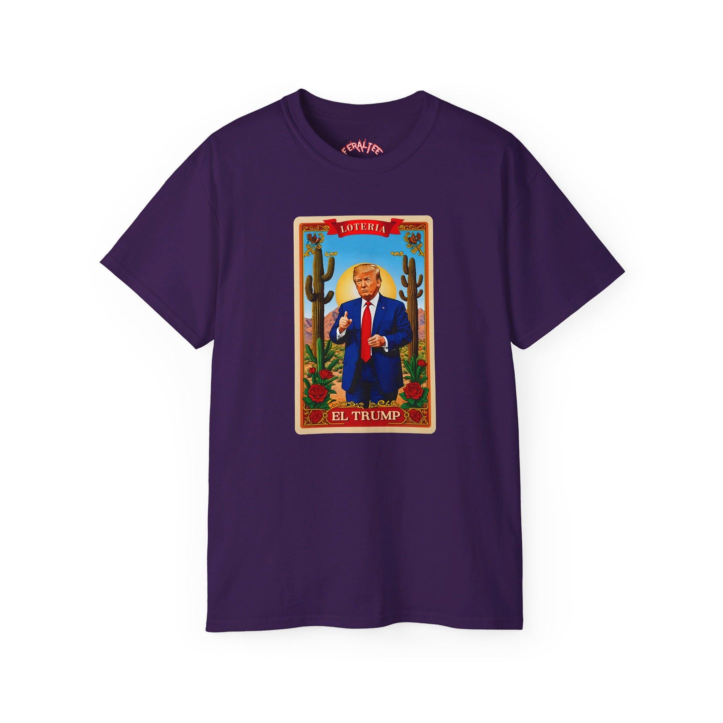 Camiseta unisex de algodón ultra fino con la tarjeta de lotería EL TRUMP