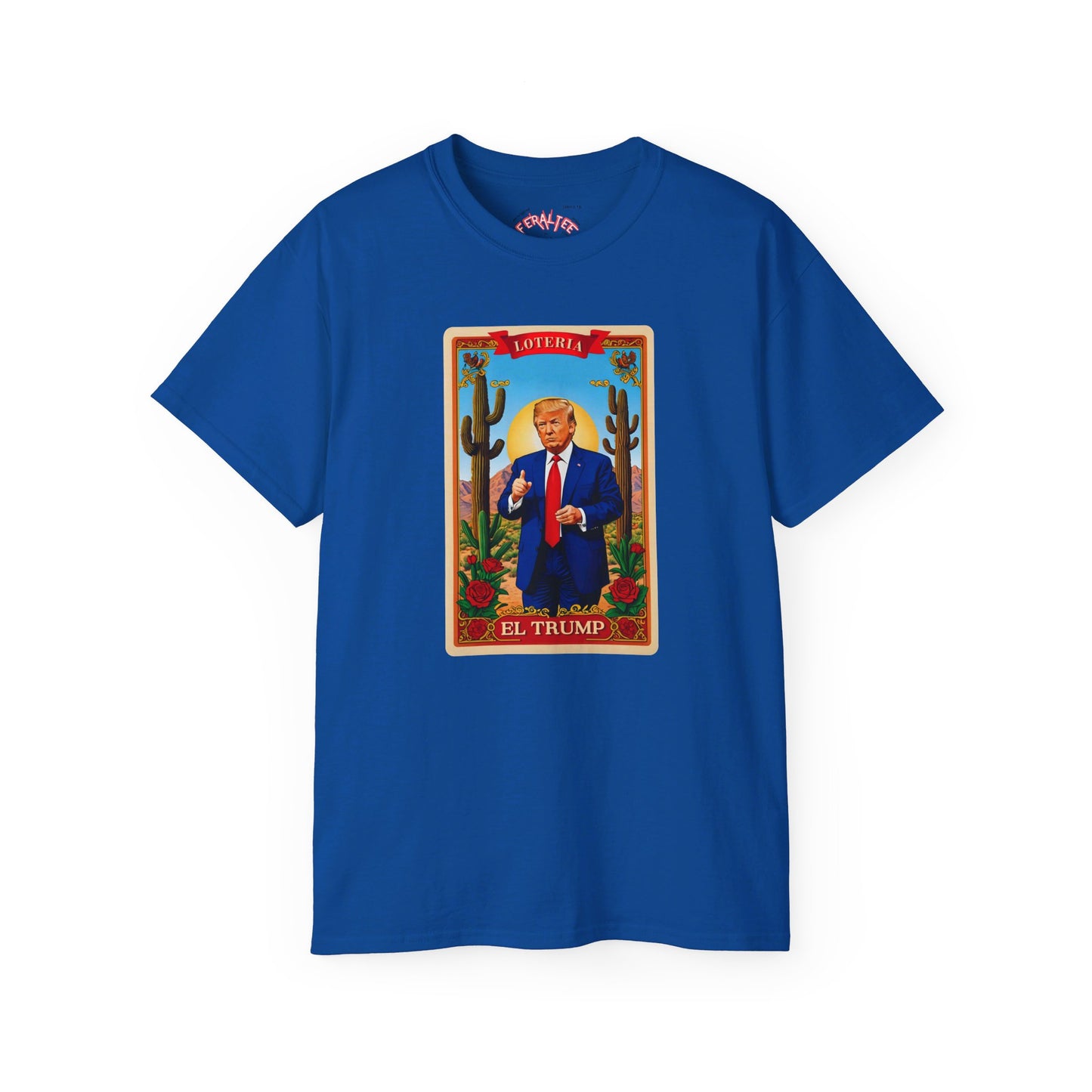 Camiseta unisex de algodón ultra fino con la tarjeta de lotería EL TRUMP
