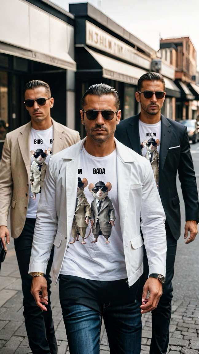 BADA BING- BADABOOM- Camiseta Unisex de Algodón Ultra Fino