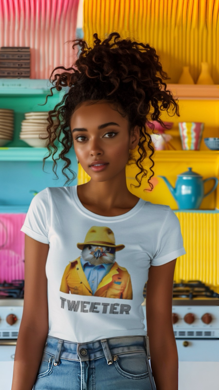 TWEETER- Camiseta Unisex de Algodón Ultra Fino