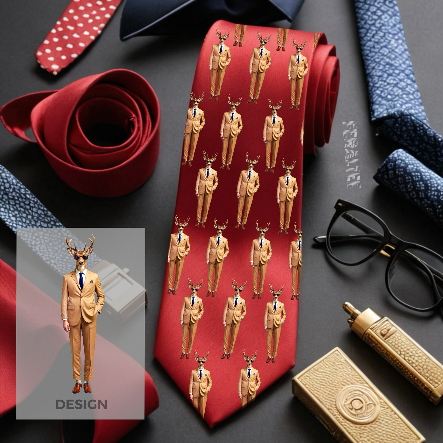 Corbata personalizada con diseño escalonado