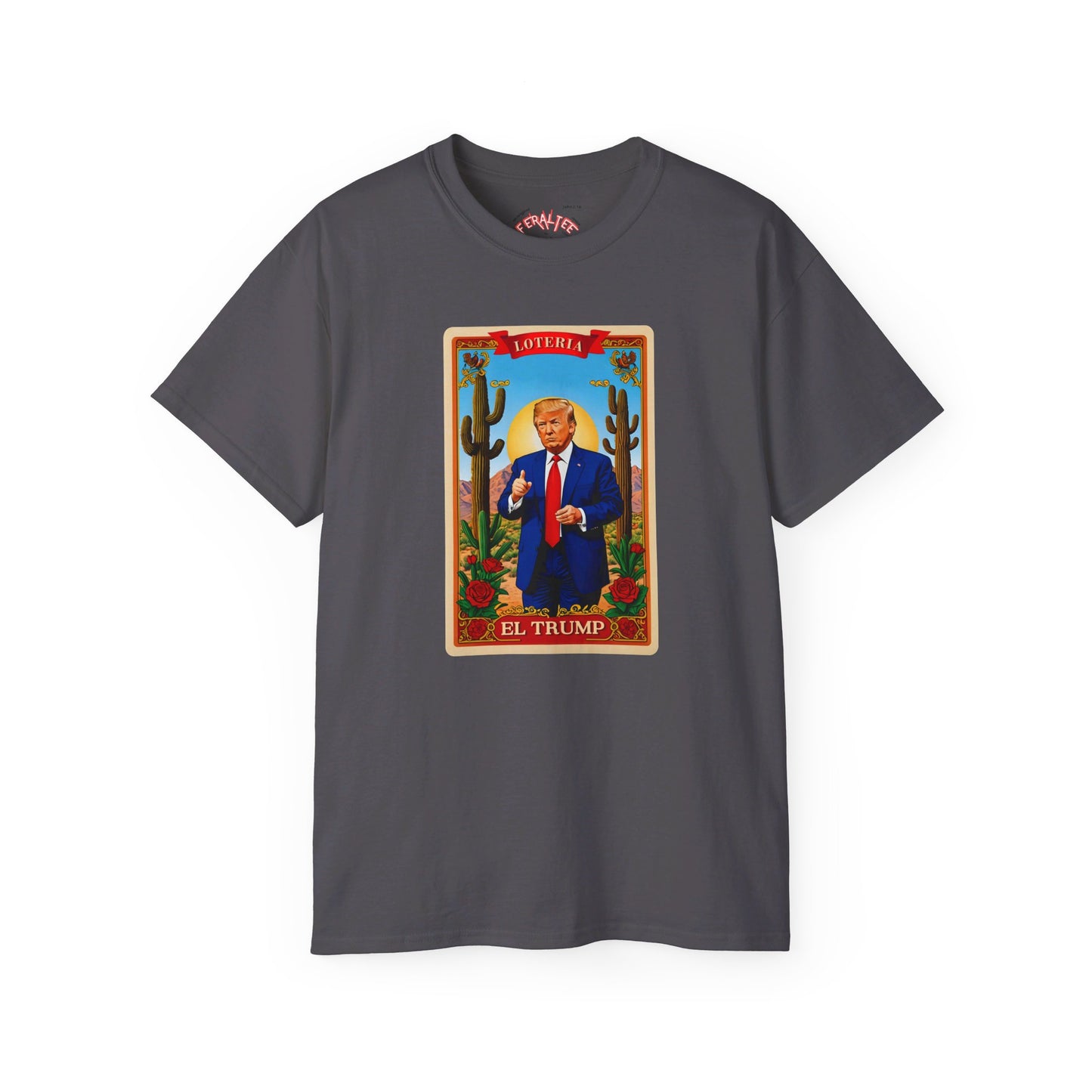 Camiseta unisex de algodón ultra fino con la tarjeta de lotería EL TRUMP