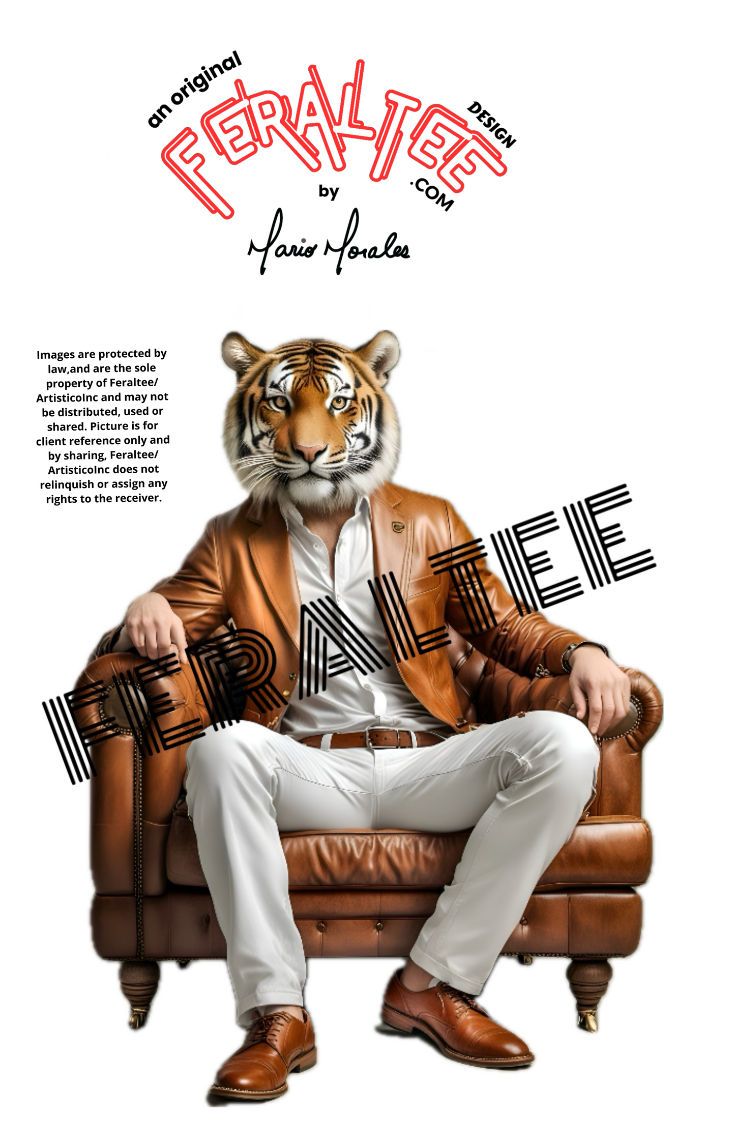 CROUCHING TIGER- Camiseta Unisex de Algodón Ultra Fino