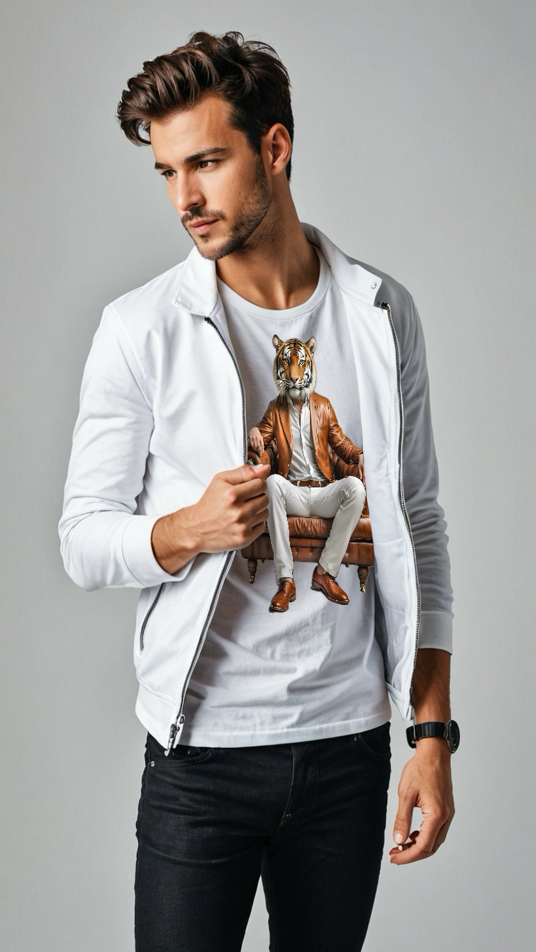 CROUCHING TIGER- Camiseta Unisex de Algodón Ultra Fino