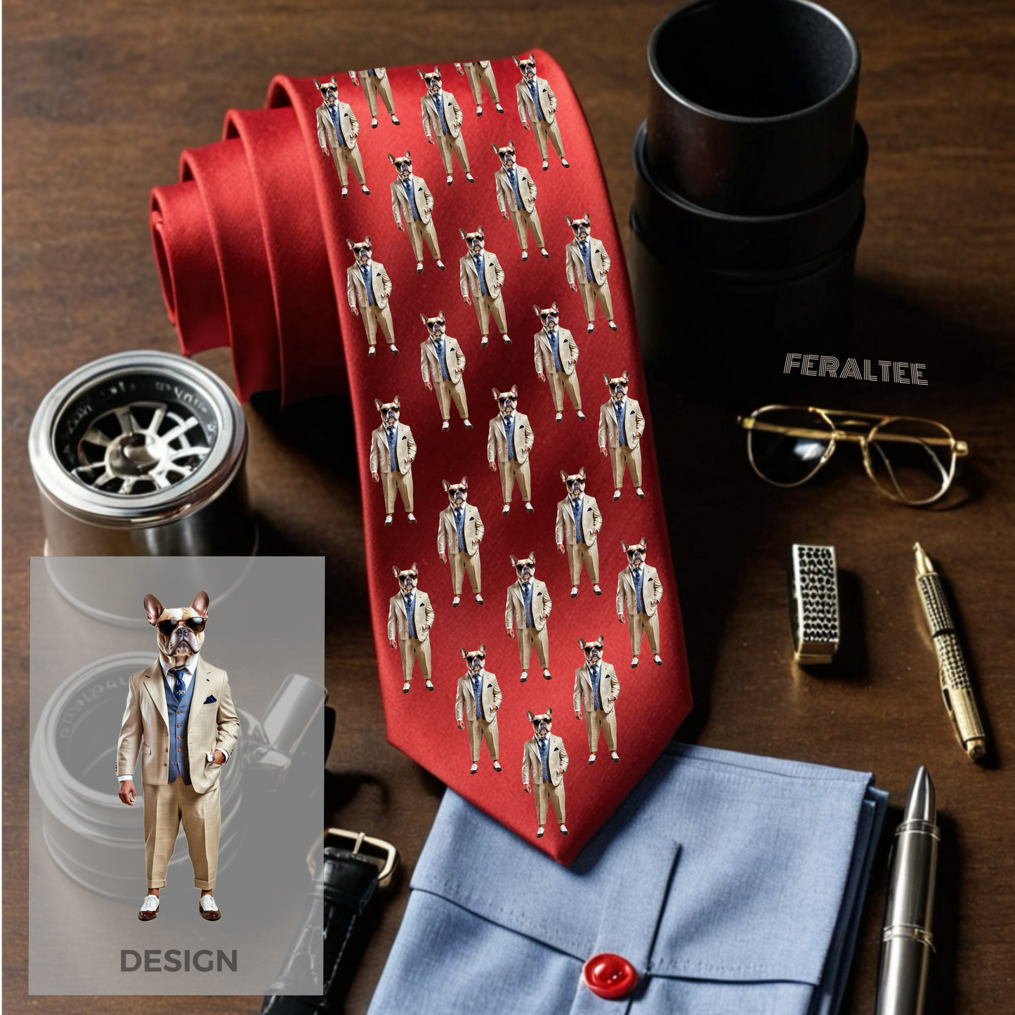 Corbata personalizada con diseño de FRENCHIE