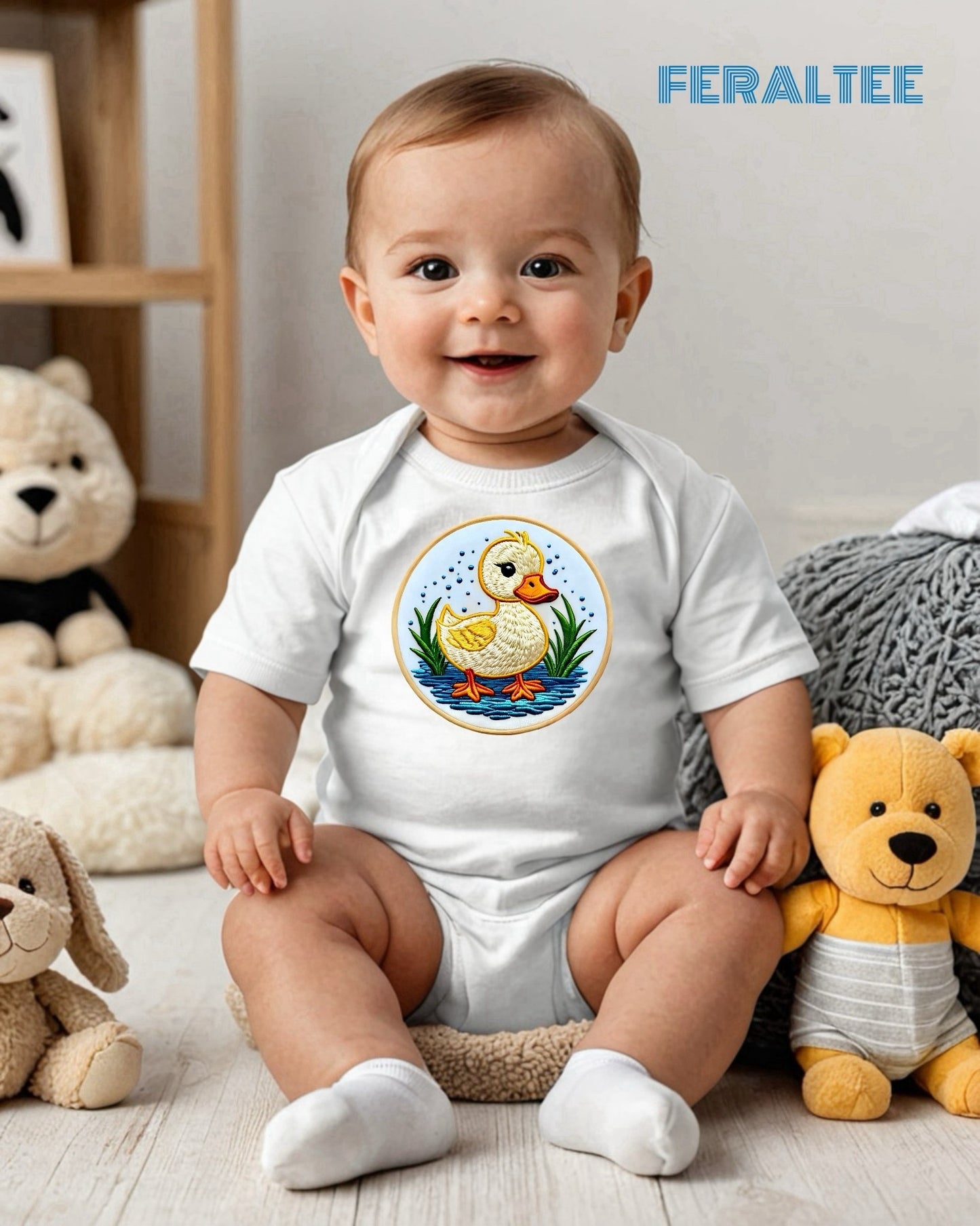 DUCKY CAMEO Infant Fine Jersey Bodysuit NB: 0 - 24 mo