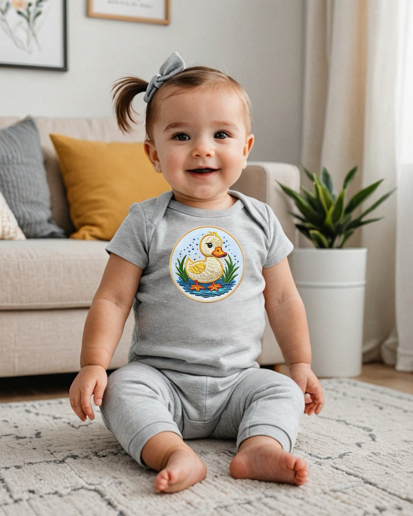 DUCKY CAMEO Infant Fine Jersey Bodysuit NB: 0 - 24 mo