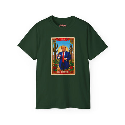 Camiseta unisex de algodón ultra fino con la tarjeta de lotería EL TRUMP 