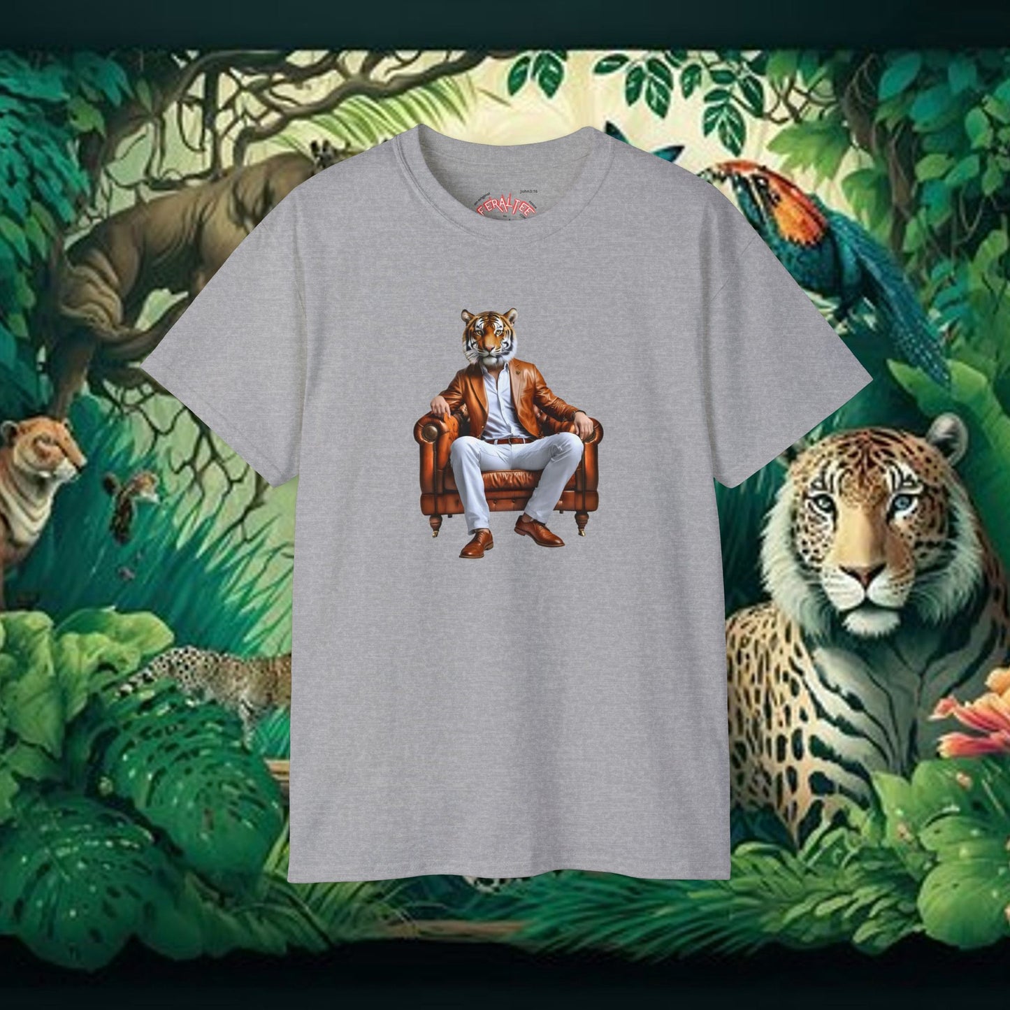 CROUCHING TIGER- Camiseta Unisex de Algodón Ultra Fino