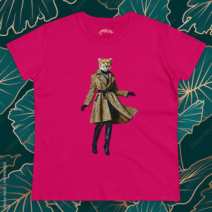 Camiseta de algodón de peso medio para mujer WILDCAT