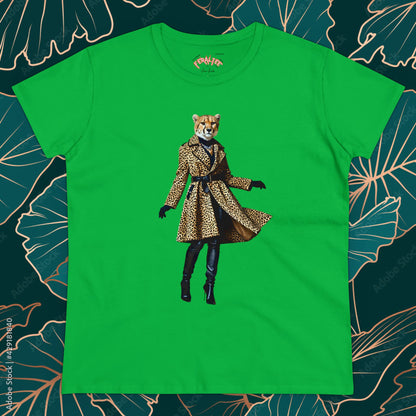 Camiseta de algodón de peso medio para mujer WILDCAT