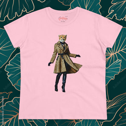 Camiseta de algodón de peso medio para mujer WILDCAT