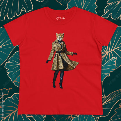 Camiseta de algodón de peso medio para mujer WILDCAT