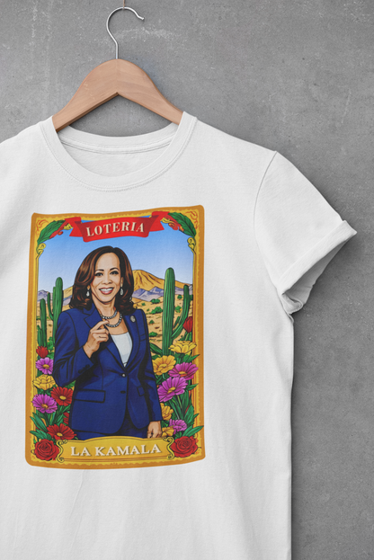 Camiseta unisex de algodón ultra fino con la tarjeta de lotería La KAMALA