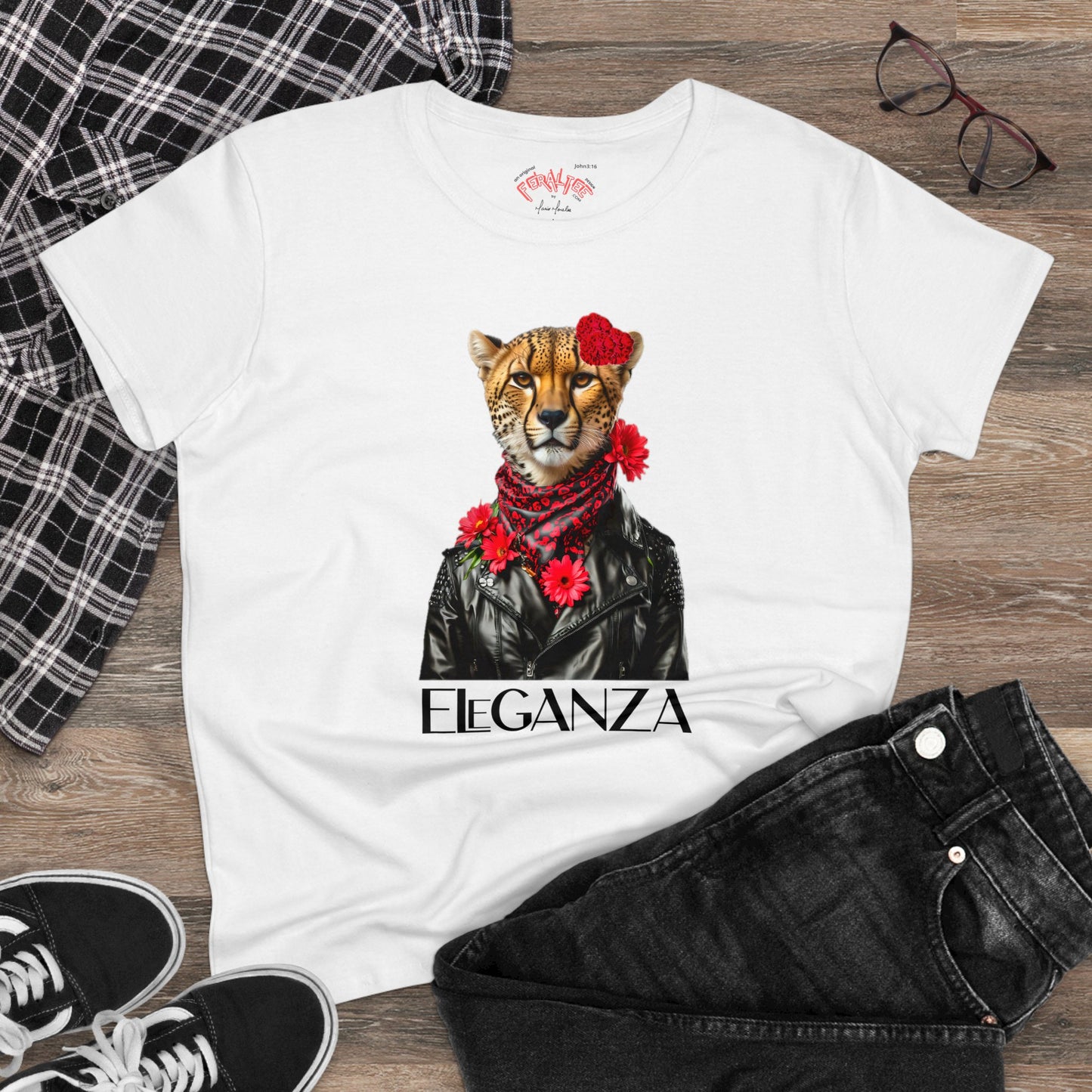 ELEGANZA Women's Midweight Cotton Tee