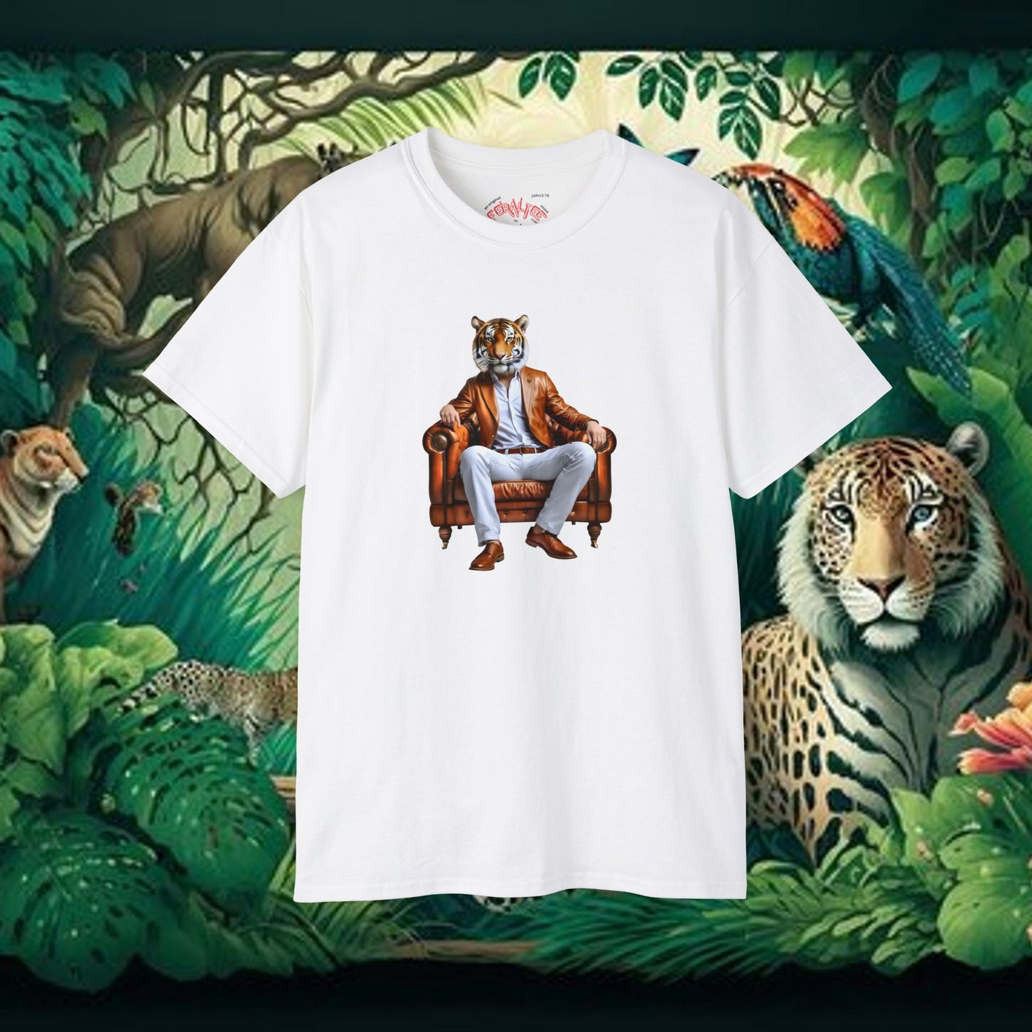 CROUCHING TIGER- Camiseta Unisex de Algodón Ultra Fino