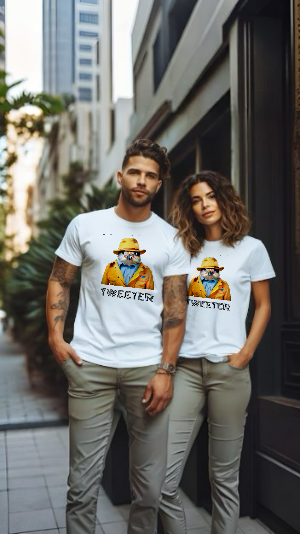 TWEETER- Camiseta Unisex de Algodón Ultra Fino