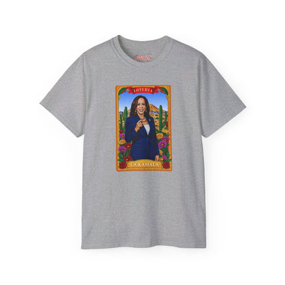 Camiseta unisex de algodón ultra fino con la tarjeta de lotería La KAMALA