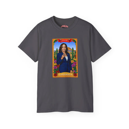 Camiseta unisex de algodón ultra fino con la tarjeta de lotería La KAMALA