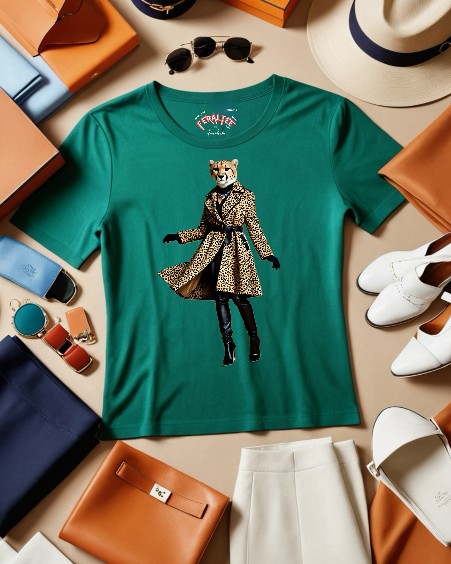 Camiseta de algodón de peso medio para mujer WILDCAT